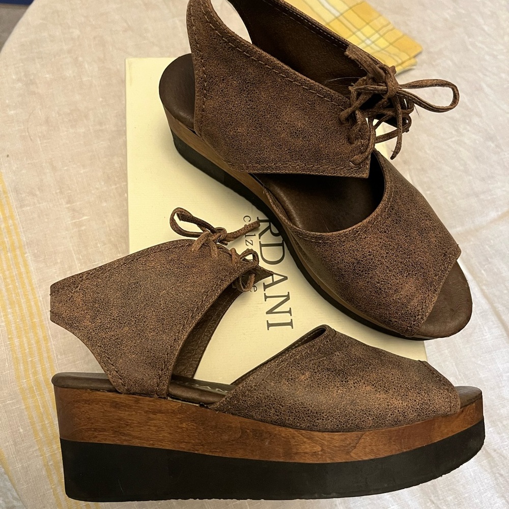 Cordani Calzature Mason Brown Wedge Sandals